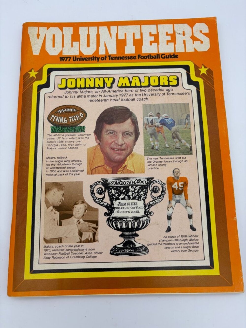 1977 Tennessee Volunteers Football Guide Johnny Majors Vols Neyland Stadium NCAA